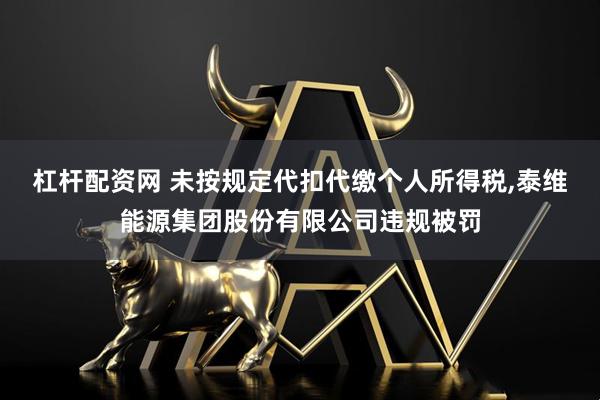 杠杆配资网 未按规定代扣代缴个人所得税,泰维能源集团股份有限公司违规被罚
