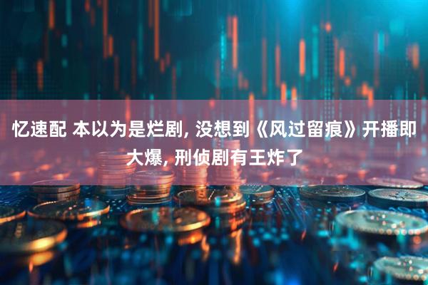 忆速配 本以为是烂剧, 没想到《风过留痕》开播即大爆, 刑侦剧有王炸了