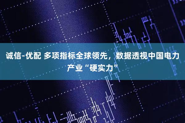 诚信-优配 多项指标全球领先，数据透视中国电力产业“硬实力”